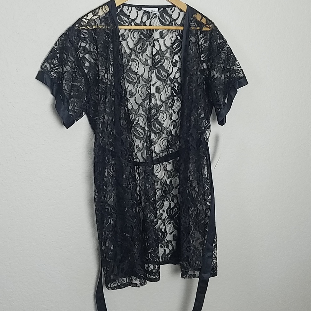 Vintage Black Lace Kimono